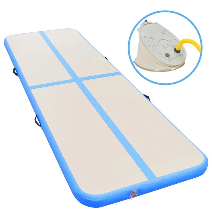 vidaXL Esterilla inflable de gimnasia con bomba 700x100x10 cm PVC azul