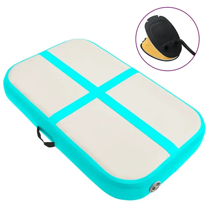 vidaXL Esterilla inflable de gimnasia con bomba PVC verde 60x100x20 cm