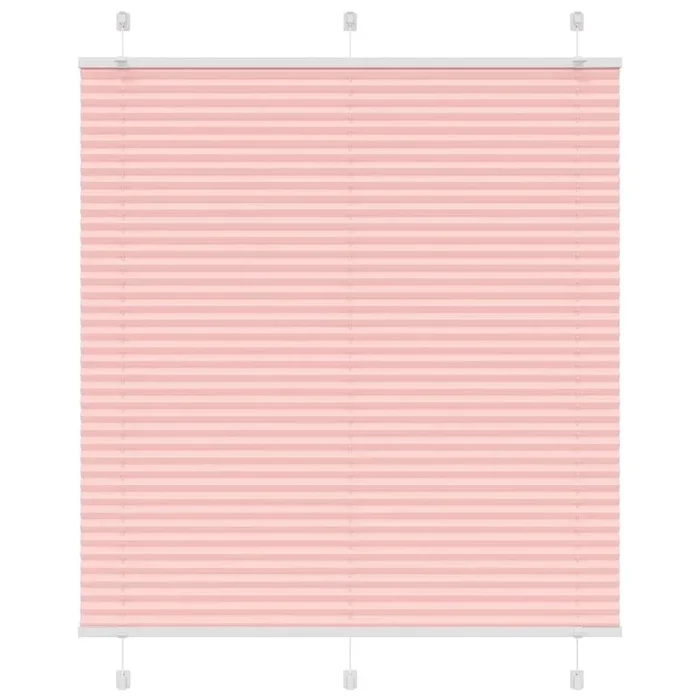 vidaXL Estor Plisado rosa 115×100 cm Tela Ancho 114,4 cm Poliéster