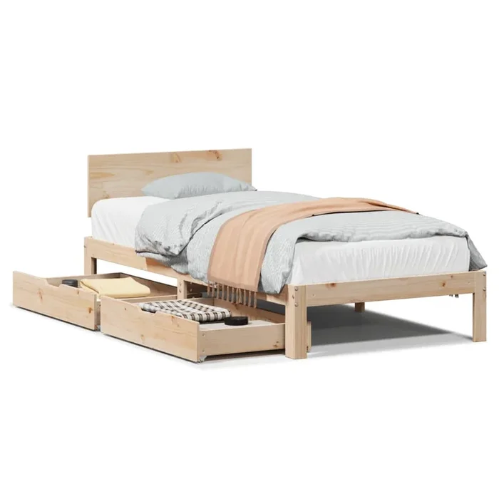 vidaXL Estructura de cama con cajones madera maciza pino 75×190 cm (3)
