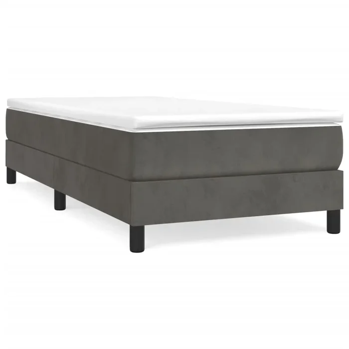 vidaXL Estructura de cama con somier terciopelo gris oscuro 90×200 cm