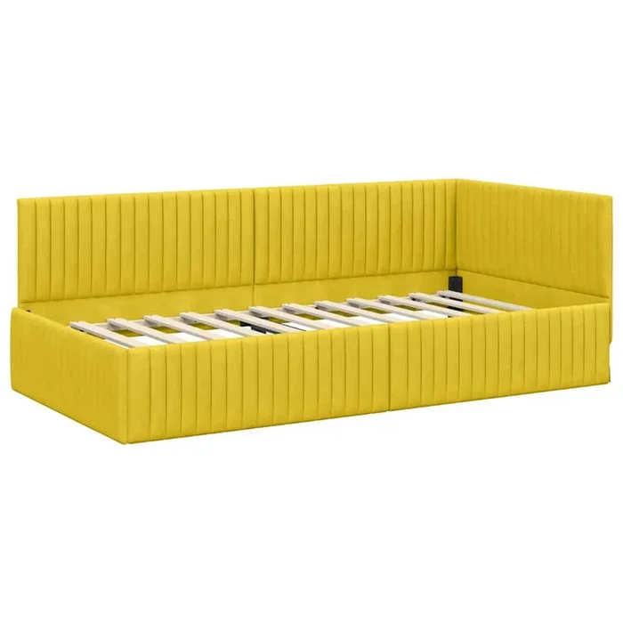 vidaXL Estructura de cama en esquina Amarillo 100 x 200 cm Terciopelo (4)