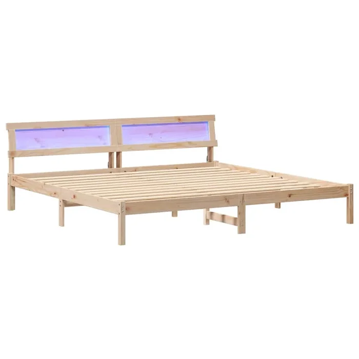 vidaXL Estructura de cama Marrón 200 x 200 cm Madera maciza de pino (12)