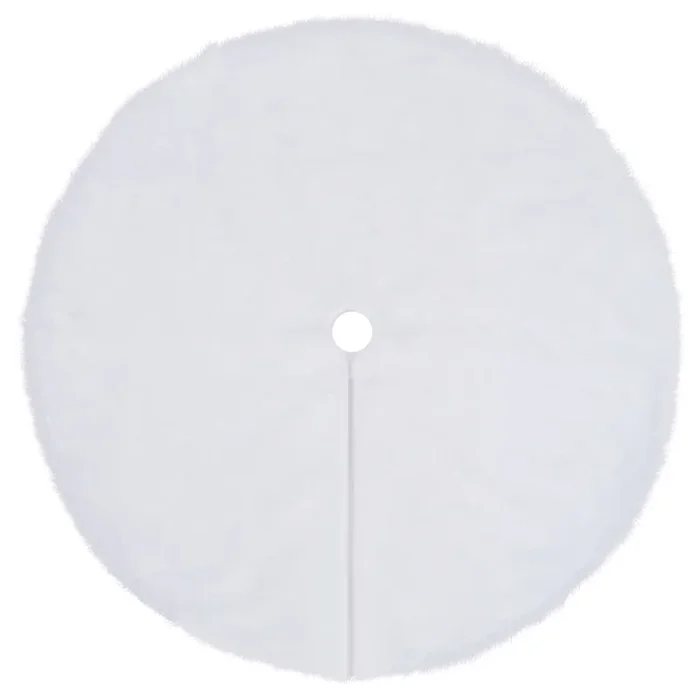 vidaXL Falda para árbol de Navidad blanca de 90 cm de piel sintética