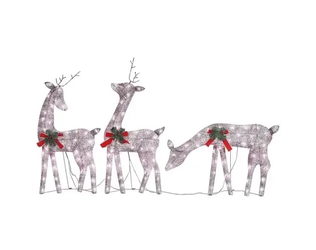 vidaXL familia renos de navidad malla dorada blanco cálido 270x7x90 cm | Brico Depôt Popolare