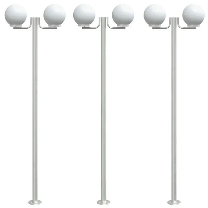 vidaXL Farolas de exterior 3 unidades acero inoxidable 215 cm