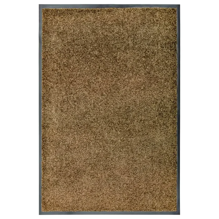 vidaXL Felpudo lavable marrón 60×90 cm