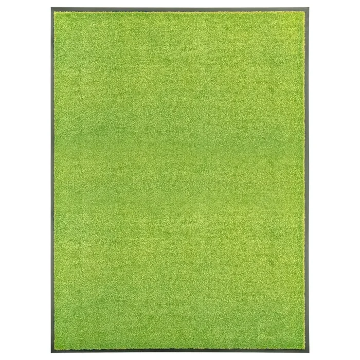 vidaXL Felpudo lavable verde 90×120 cm