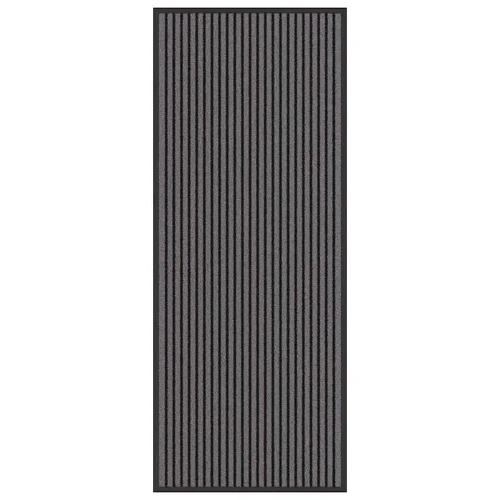 vidaXL Felpudo Rayado Negro y Gris 60 x 150 cm Polipropileno y PVC