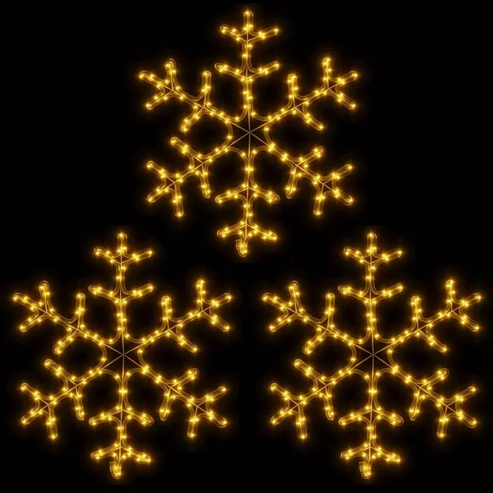 vidaXL Figura de Navidad de copo de nieve con LED 3 piezas 59×59 cm