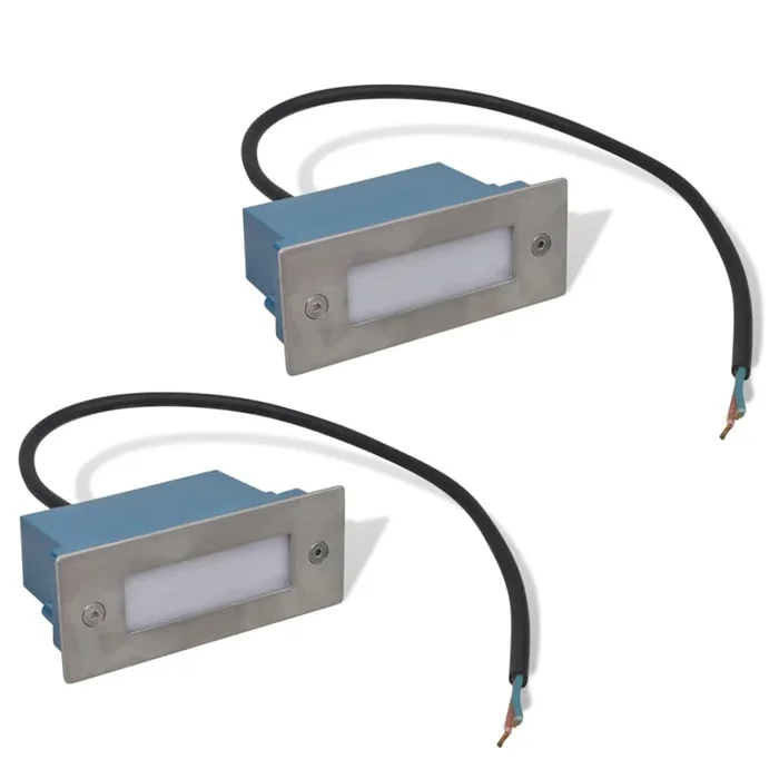vidaXL Foco empotrable de escalera 2 LED 44x111x56 mm