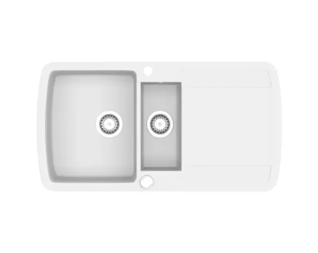 vidaXL fregadero de cocina con dos senos de granito blanco | Brico Depôt A Buon Prezzo