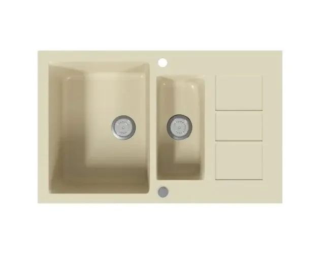 vidaXL fregadero de cocina de granito de dos senos beige | Brico Depôt Promozione Esclusiva