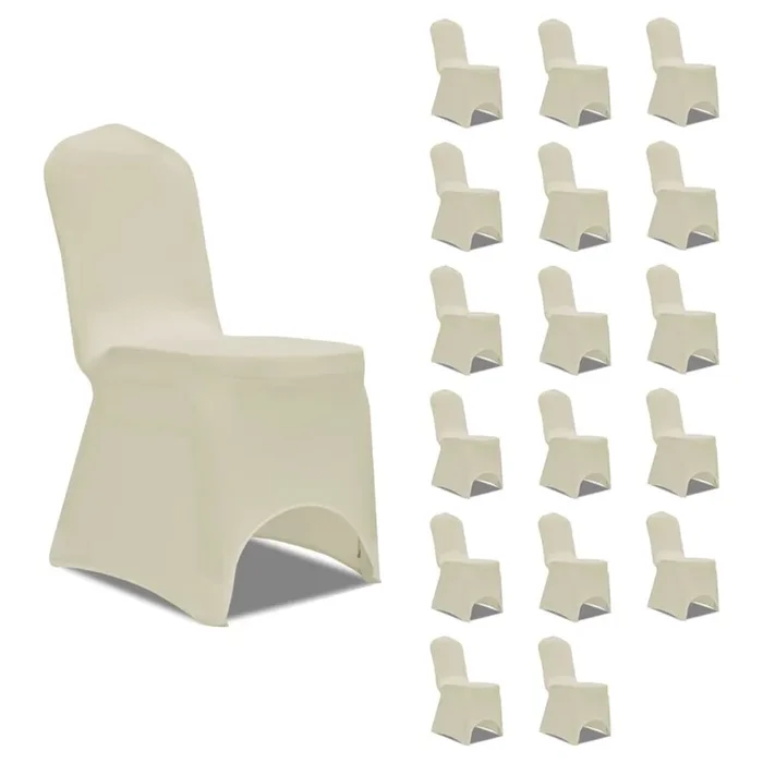 vidaXL Funda de silla elástica 18 unidades color crema