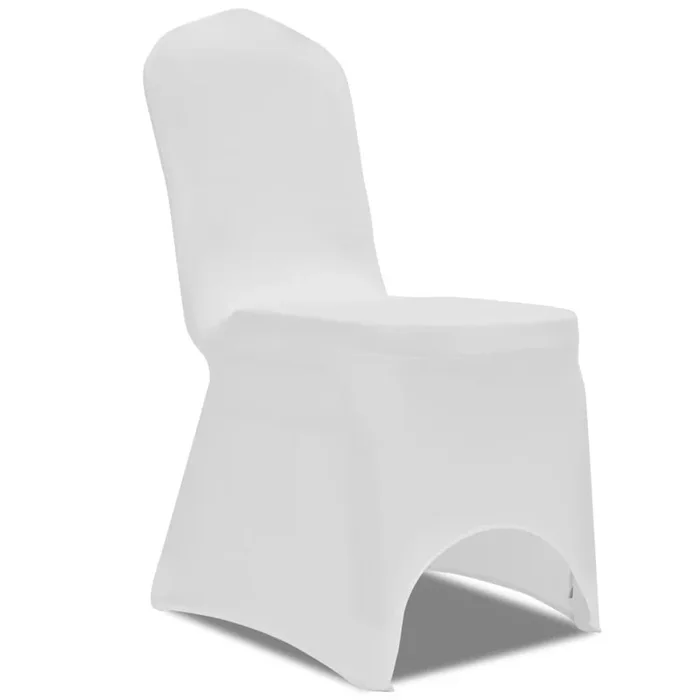 vidaXL Fundas elásticas para sillas blancas 100 unidades