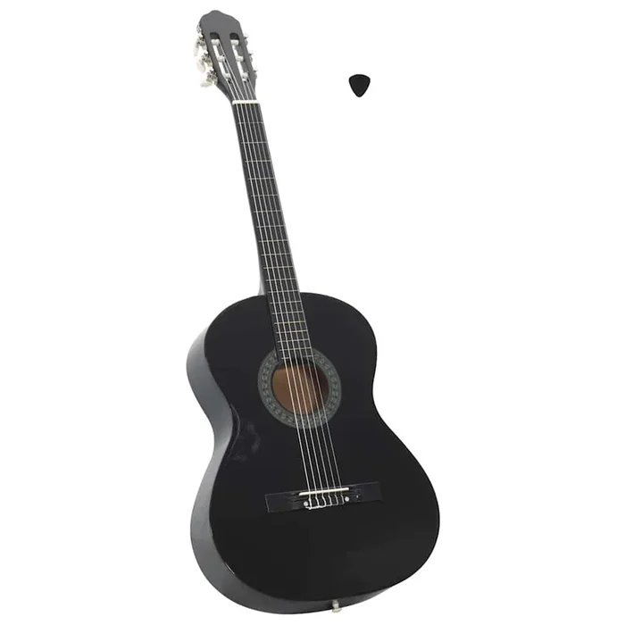 vidaXL Guitarra clásica para principiantes madera tilo negro 4/4 39″ (3)