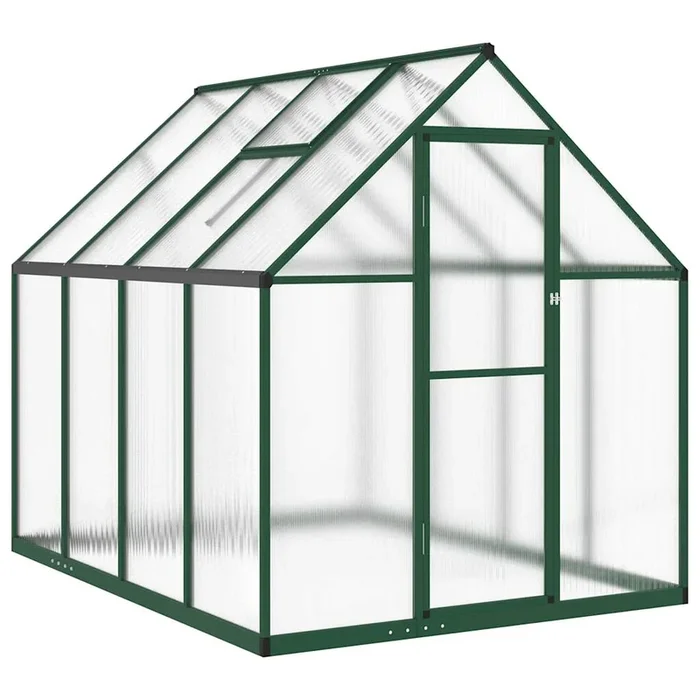 vidaXL Invernadero con marco base aluminio verde 224x169x195 cm