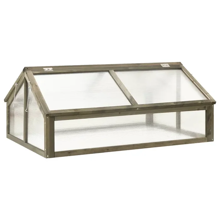 vidaXL Invernadero de madera de abeto gris 114x80x50 cm