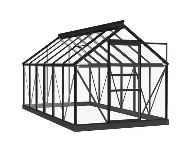 vidaXL invernadero de vidrio gris antracita aluminio 155x298x191 cm | Brico Depôt Lusso