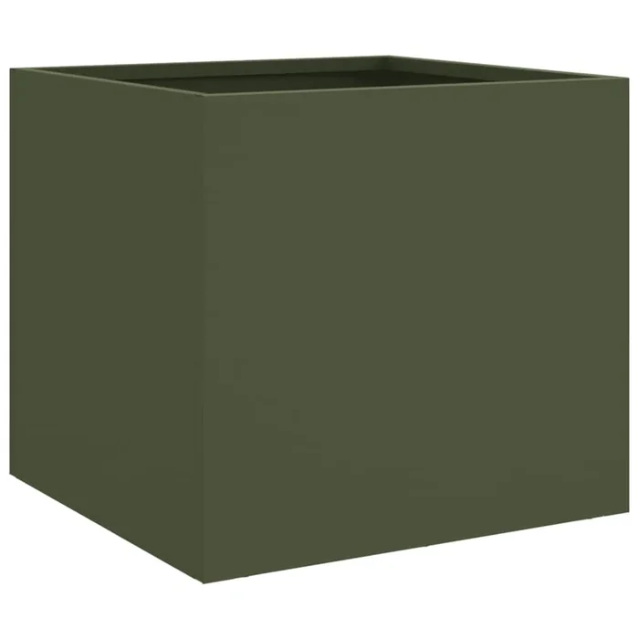 vidaXL Jardinera acero verde oliva 32x30x29 cm