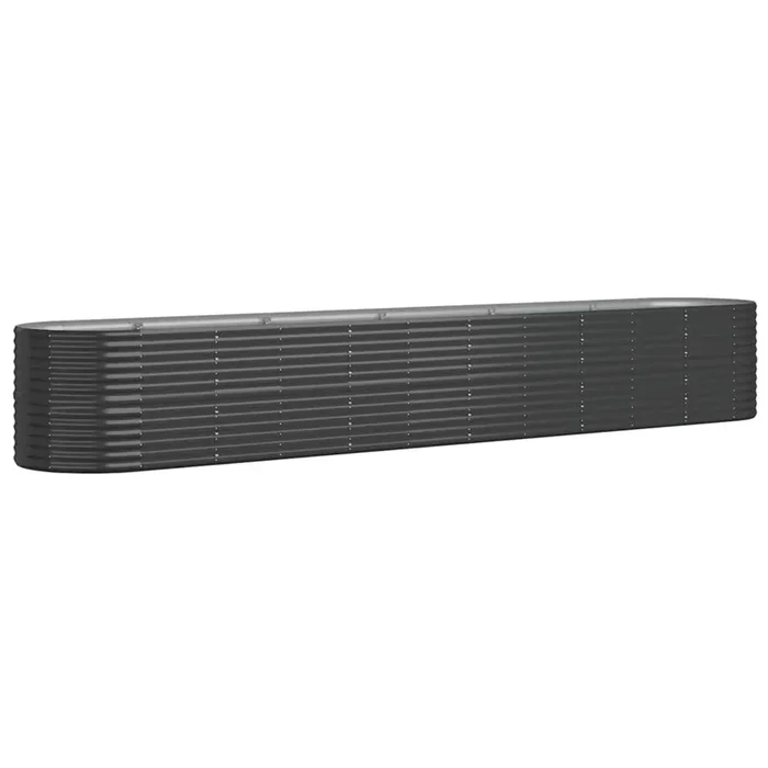 vidaXL Jardinera arriate acero galvanizado antracita 440x80x68 cm