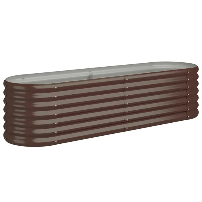 vidaXL Jardinera arriate acero galvanizado marrón 152x40x36 cm