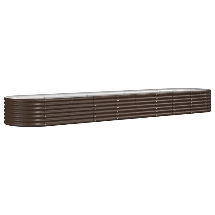 vidaXL Jardinera arriate acero galvanizado marrón 368x80x36 cm
