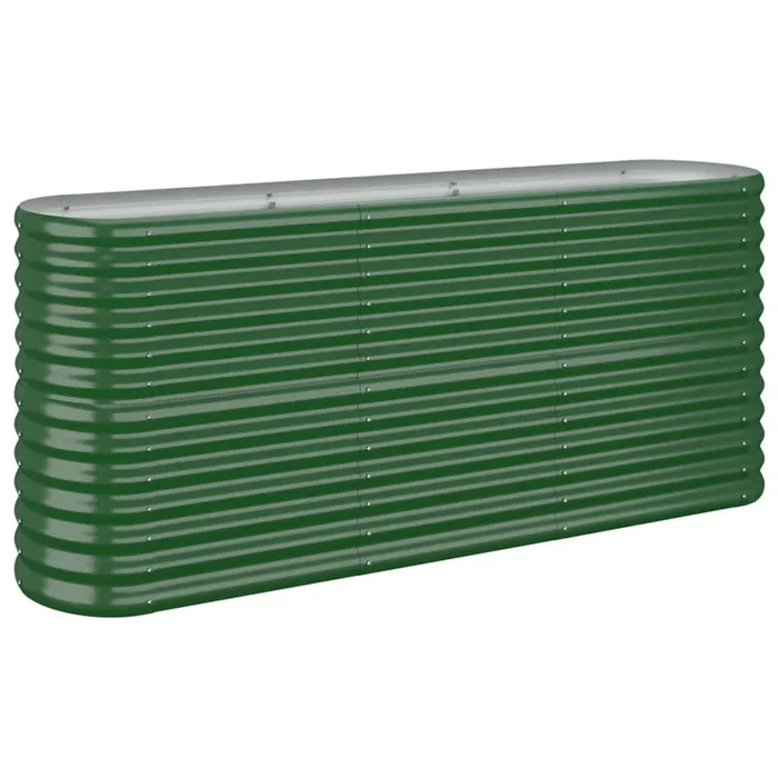 vidaXL Jardinera arriate acero galvanizado verde 152x40x68 cm