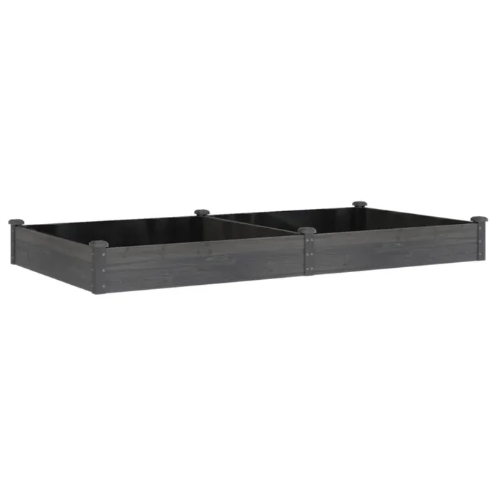vidaXL Jardinera arriate con forro madera abeto gris 240x120x25 cm