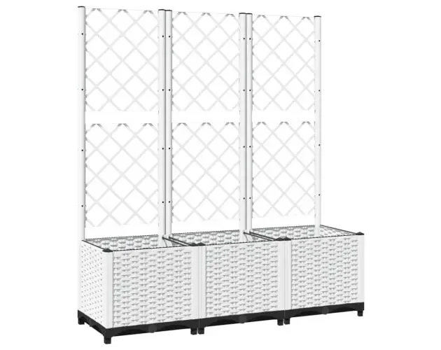 vidaXL jardinera con enrejado pp blanco 120x40x136 cm | Brico Depôt Vendita Finale