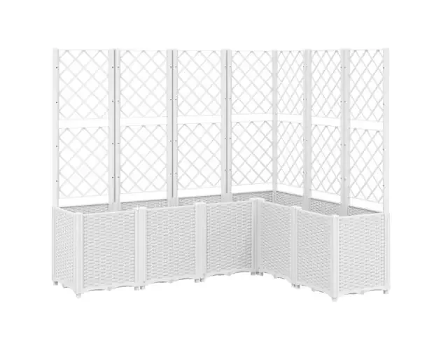 vidaXL jardinera con enrejado pp blanco 160x120x140 cm | Brico Depôt Moderno