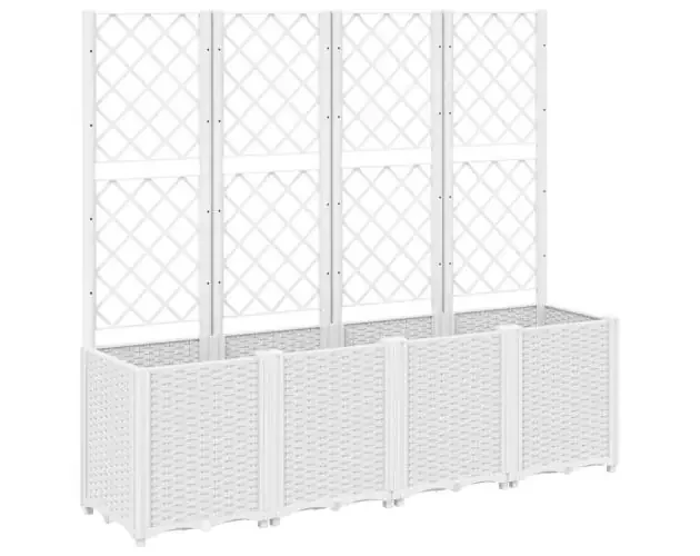 vidaXL jardinera con enrejado pp blanco 160x40x140 cm | Brico Depôt Fatto A Mano