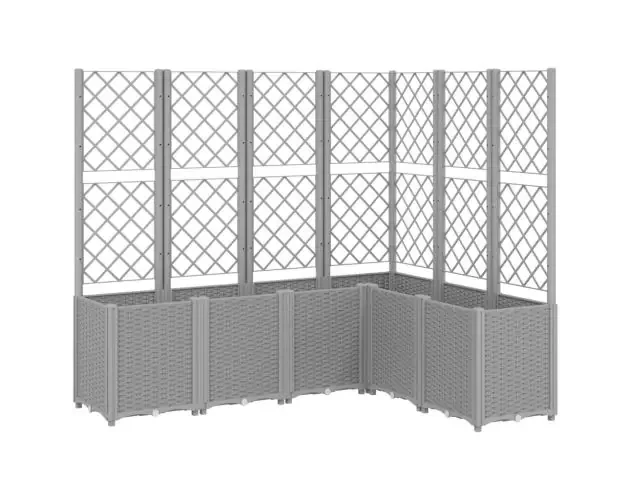 vidaXL jardinera con enrejado pp gris claro 160x120x140 cm | Brico Depôt Spedizione Mondiale