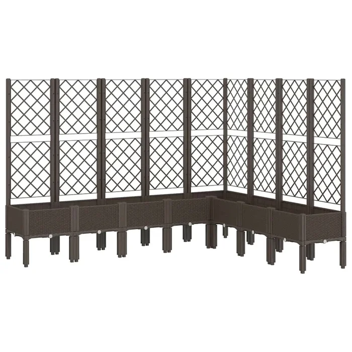 vidaXL Jardinera con enrejado PP marrón 200x160x142 cm