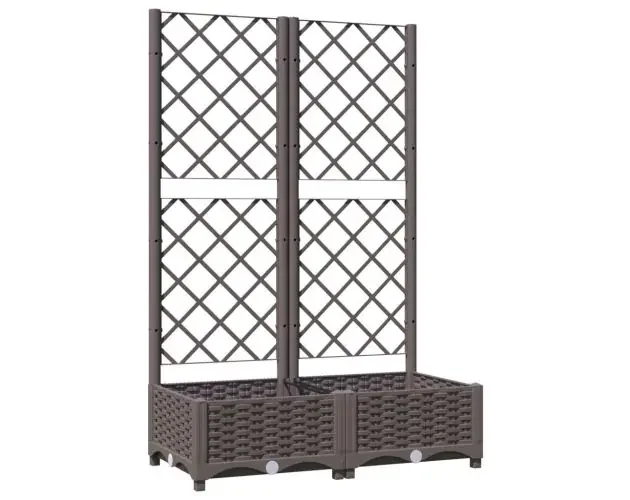 vidaXL jardinera con enrejado pp marrón 80x40x121,5 cm | Brico Depôt Scelto Dai Clienti