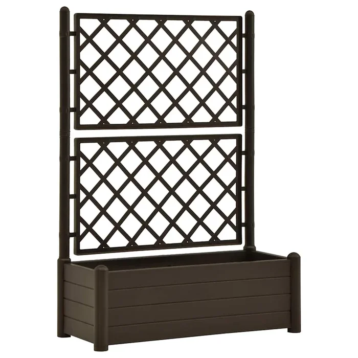 vidaXL Jardinera con enrejado PP moca 100x43x142 cm