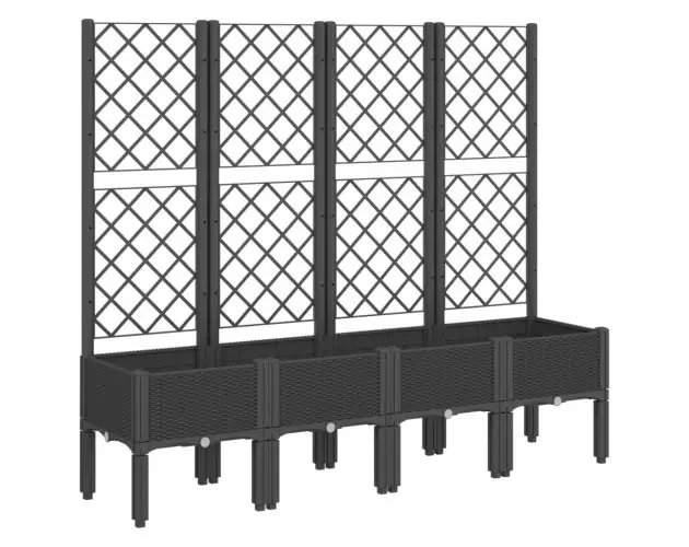vidaXL jardinera con enrejado pp negro 160x40x142 cm | Brico Depôt Lusso
