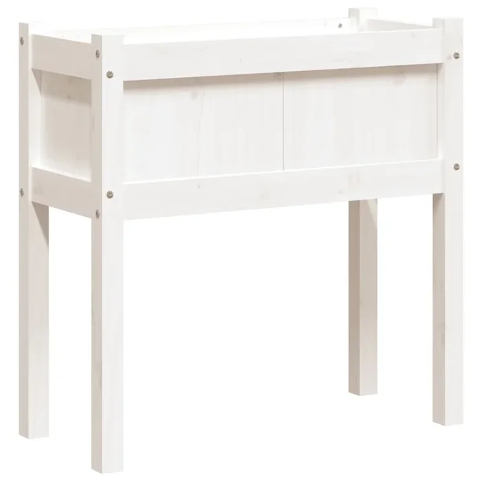 vidaXL Jardinera con patas madera maciza de pino blanco 70x31x70 cm
