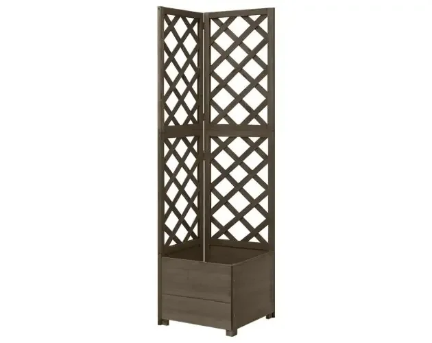 vidaXL jardinera de enrejado de esquina madera abeto gris 40x40x150 cm | Brico Depôt Più Venduto