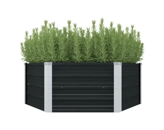 vidaXL jardinera elevada acero galvanizado gris antracita 129x129x45cm | Brico Depôt Premium