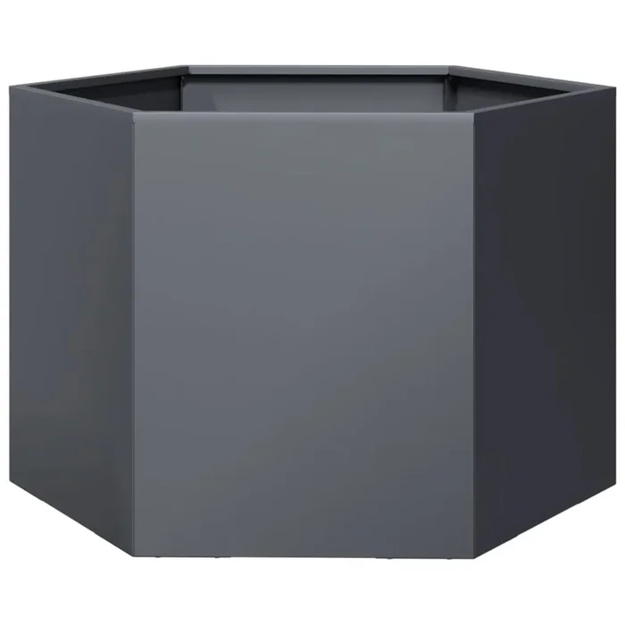 vidaXL Jardinera hexagonal acero gris antracita 69x60x45 cm