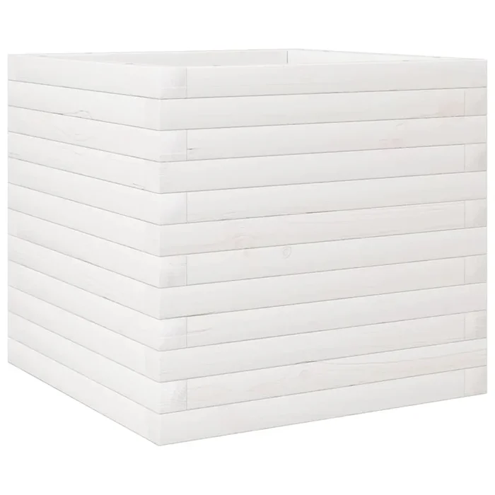 vidaXL Jardinera madera maciza de pino blanco 50x50x45,5 cm