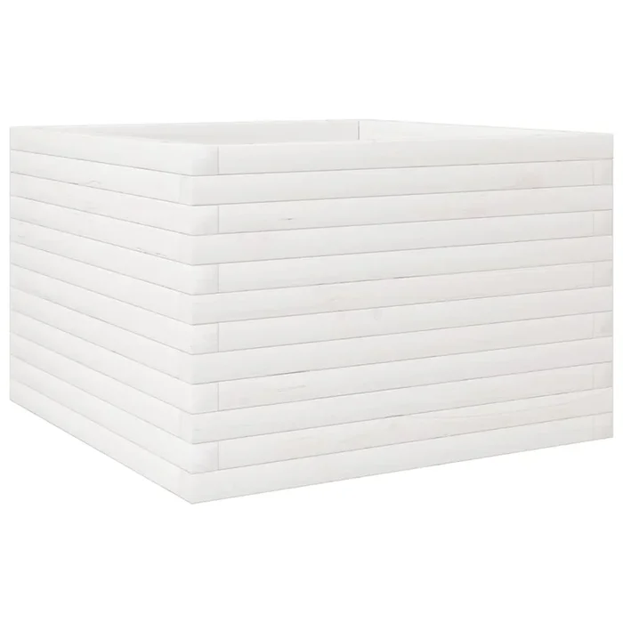 vidaXL Jardinera madera maciza de pino blanco 70x70x45,5 cm