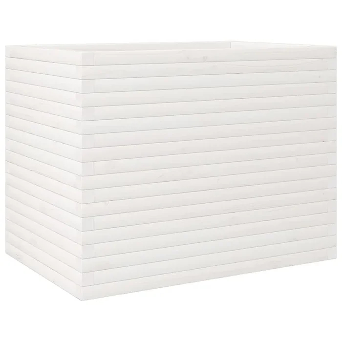 vidaXL Jardinera madera maciza de pino blanco 90x60x68,5 cm