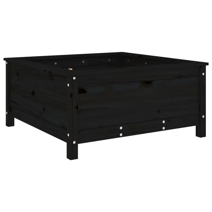 vidaXL Jardinera madera maciza de pino negro 82,5×82,5×39 cm