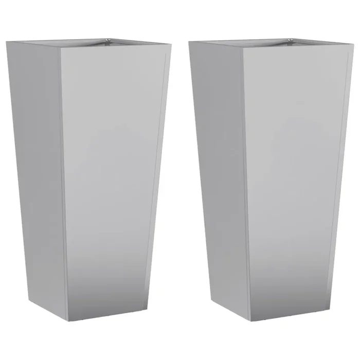 vidaXL Jardineras 2 uds acero inoxidable 35x35x75 cm