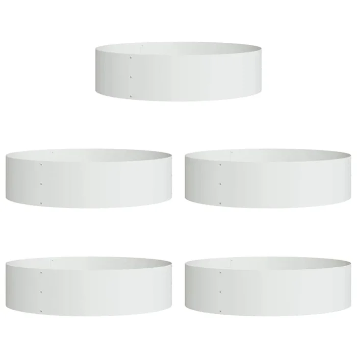 vidaXL Jardineras 5 pcs Blanco 80 x 80 x 20 cm Acero