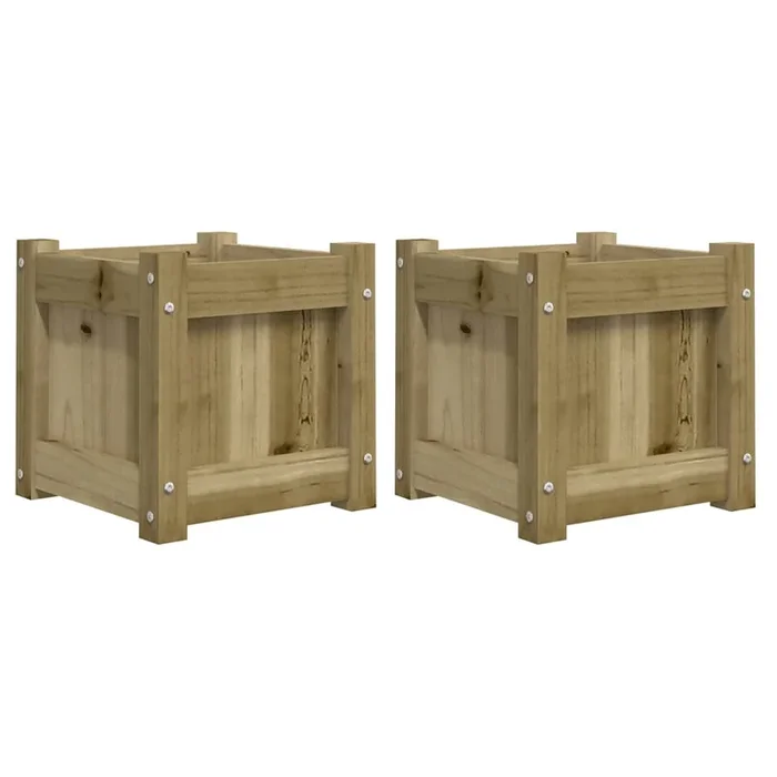 vidaXL Jardineras de exterior 2 unidades madera impregnada de pino (3)