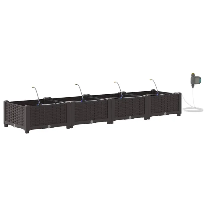 vidaXL Jardineras Marrón 120 x 40 x 37.5 cm Acero