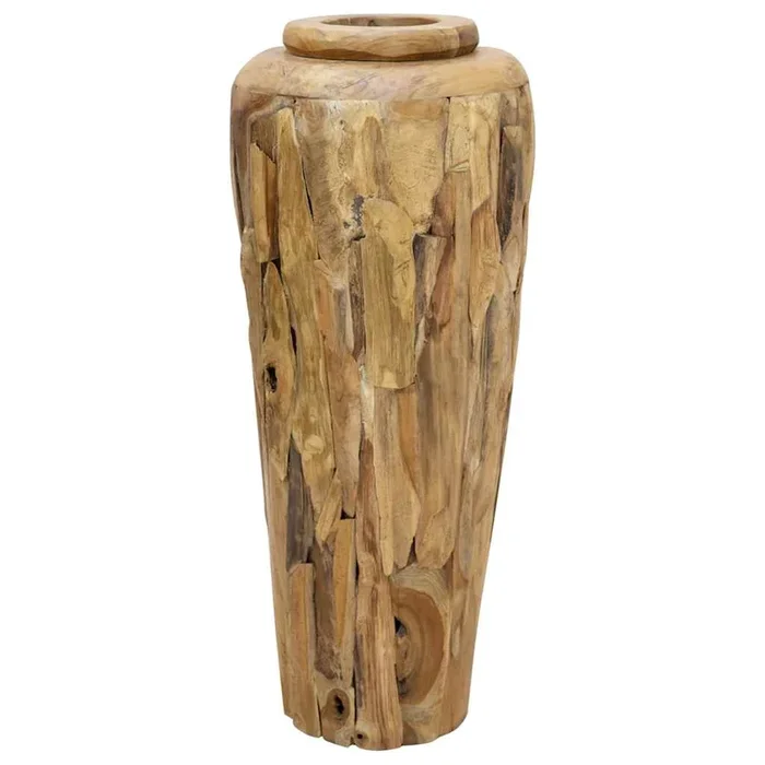 vidaXL Jarrón decorativo de madera maciza de teca 40×100 cm